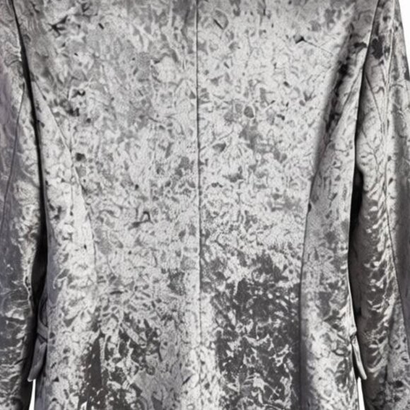 Stunning TOPSHOP Crushed Velvet Silver Fitted Blazer – Size US 4 (NWT) - Picture 4 of 9